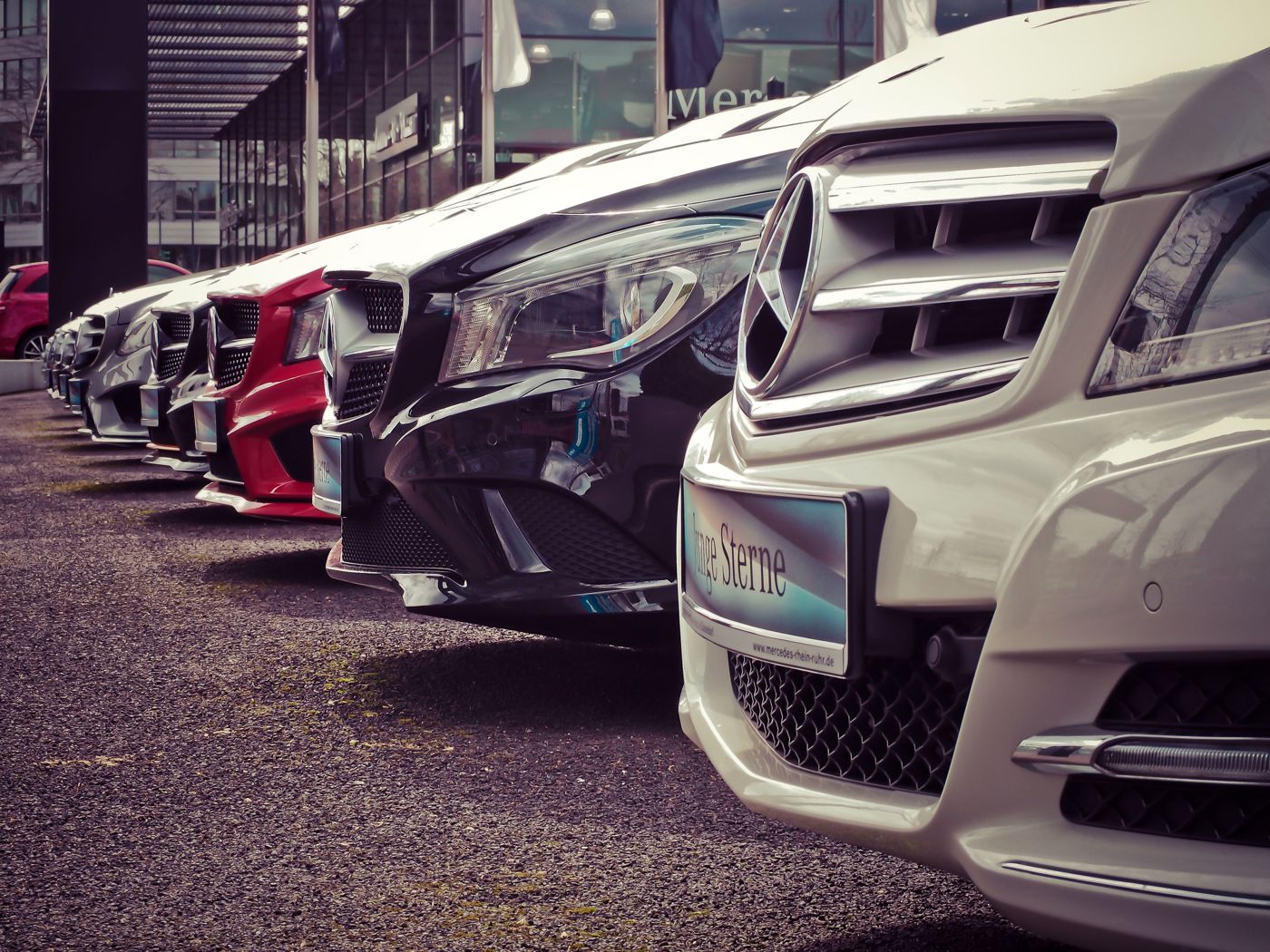 A lineup of pooled fleet vehicles